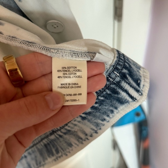 Cloth & Stone Acid Wash Cotton/Lyocell "Denim" Jacket Sz Medium 80s Boho Western - Picture 4 of 8